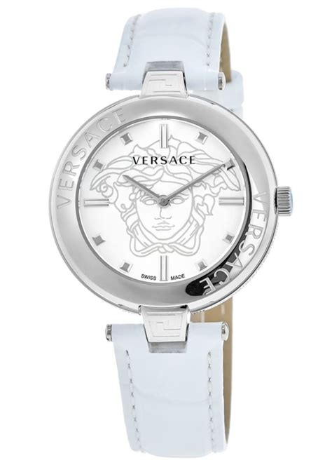 Versace VE2J00221 Women's New Lady Leather White Dial Watch